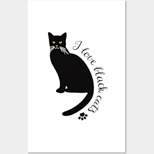 I love black cats Posters and Art